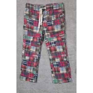 American Eagle Mens Patchwork Flannel Pajama Pants Large Camo Madras Plaid Y2K